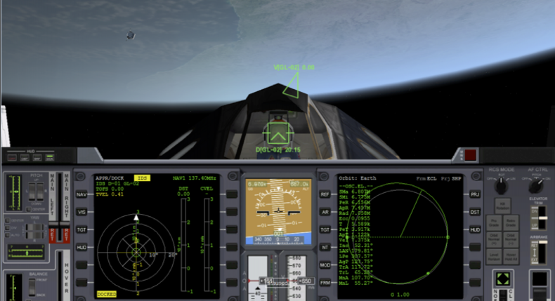 Cockpit view after docking