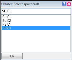 Select Sspacecraft dialog