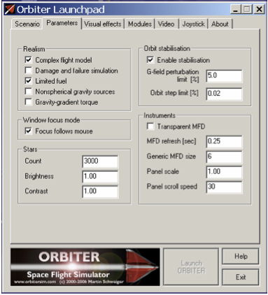 Orbiter launchpad tab